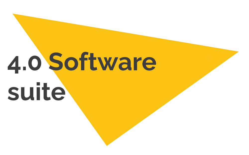 yellow triangle with 4.0 software suite