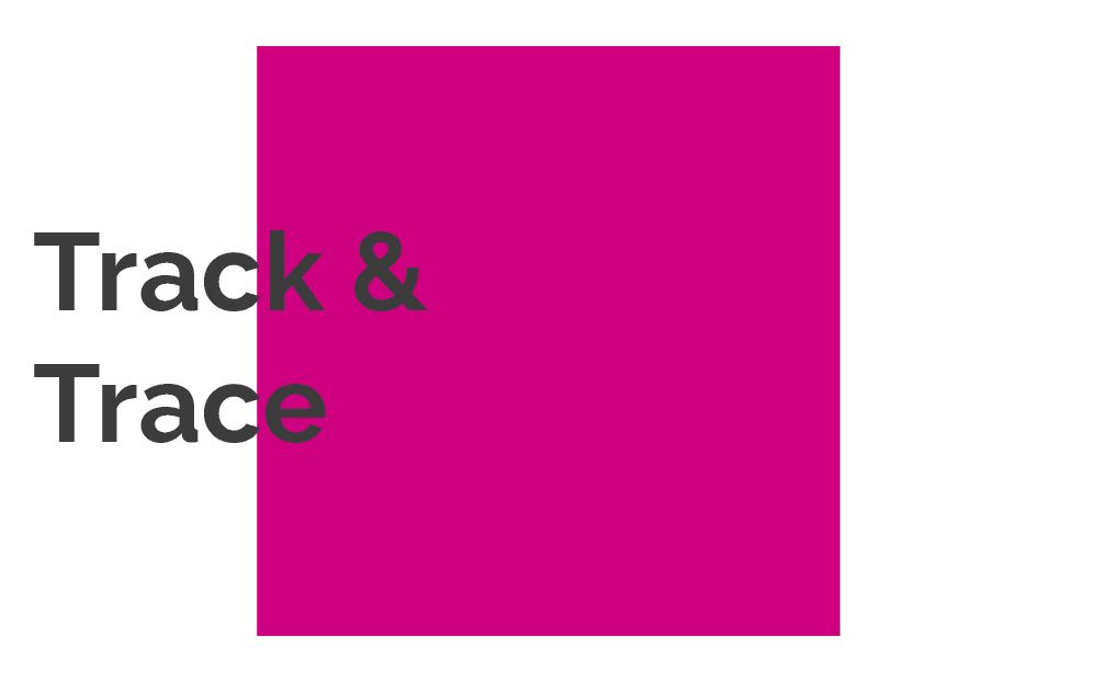 magenta square with track & trace